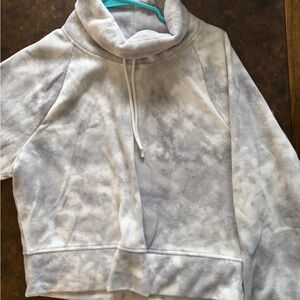 Warm Gray Tie-Dye Cowl Neck Sweater